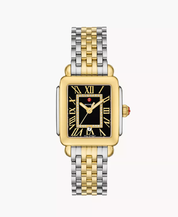 Deco Madison Mid Two-Tone 18K Gold-Plated Diamond Watch