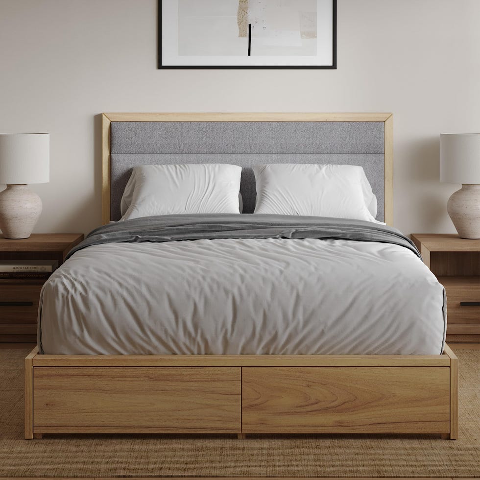 Solid Wood Storage Platform Bed Frame (Queen)