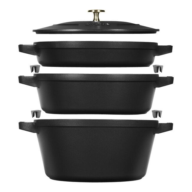 Stackable La Cocotte 3 piece Cast Iron Pot