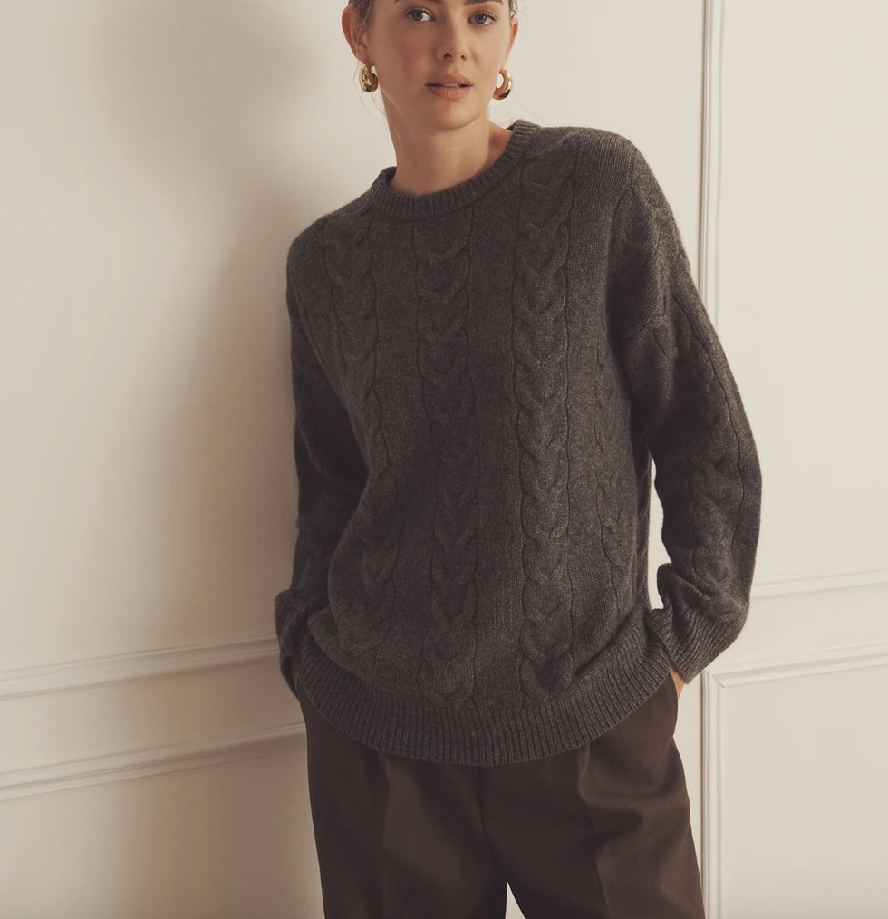 Luxe Cashmere Cable Crewneck