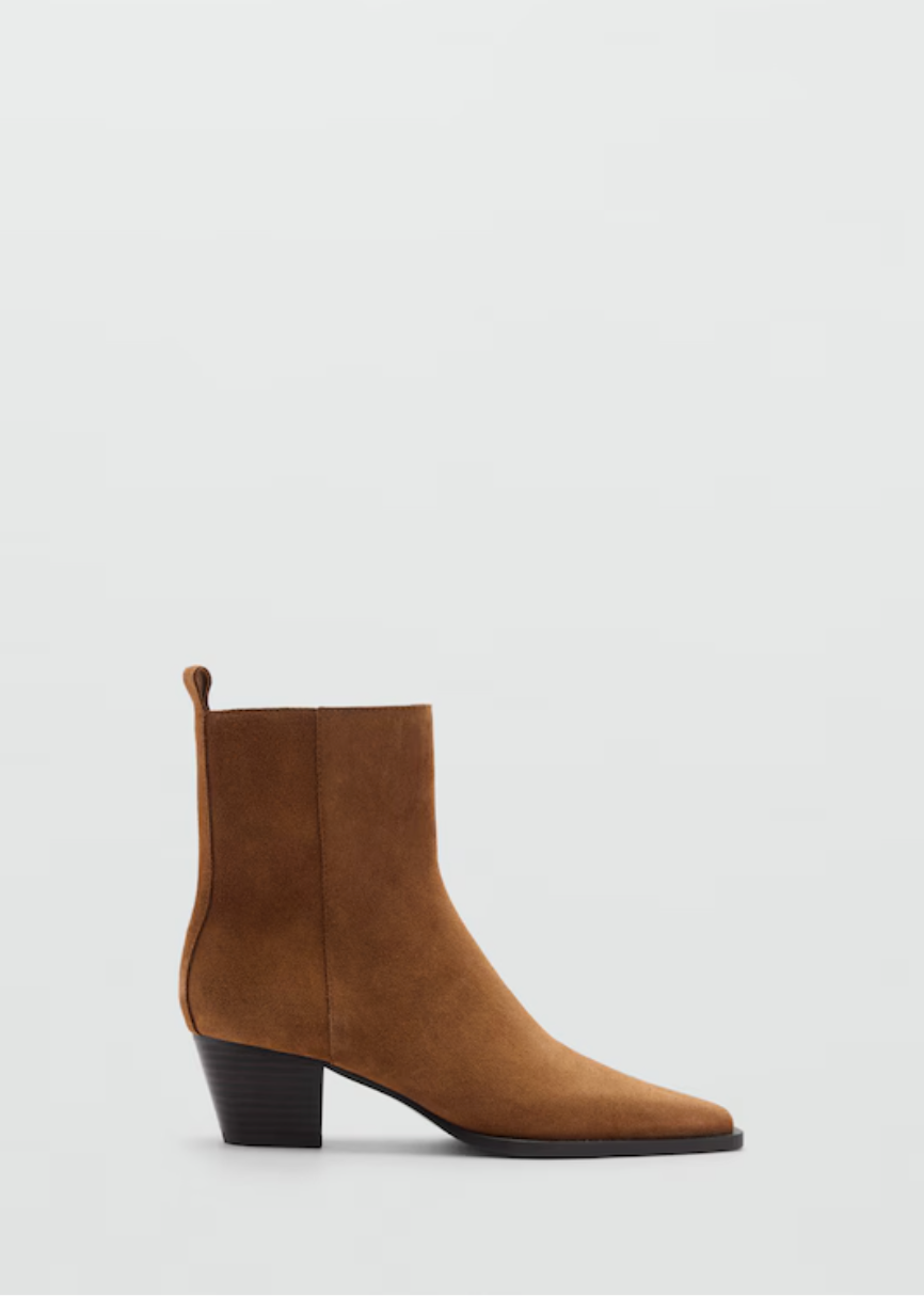 Heel Suede Ankle Boot