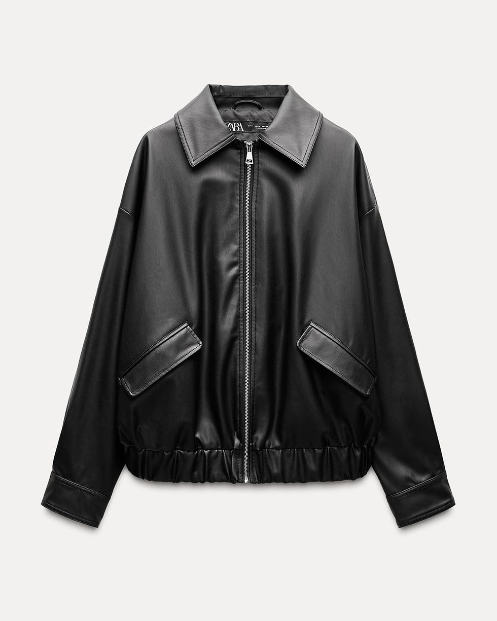 Faux Leather Oversized Jacket