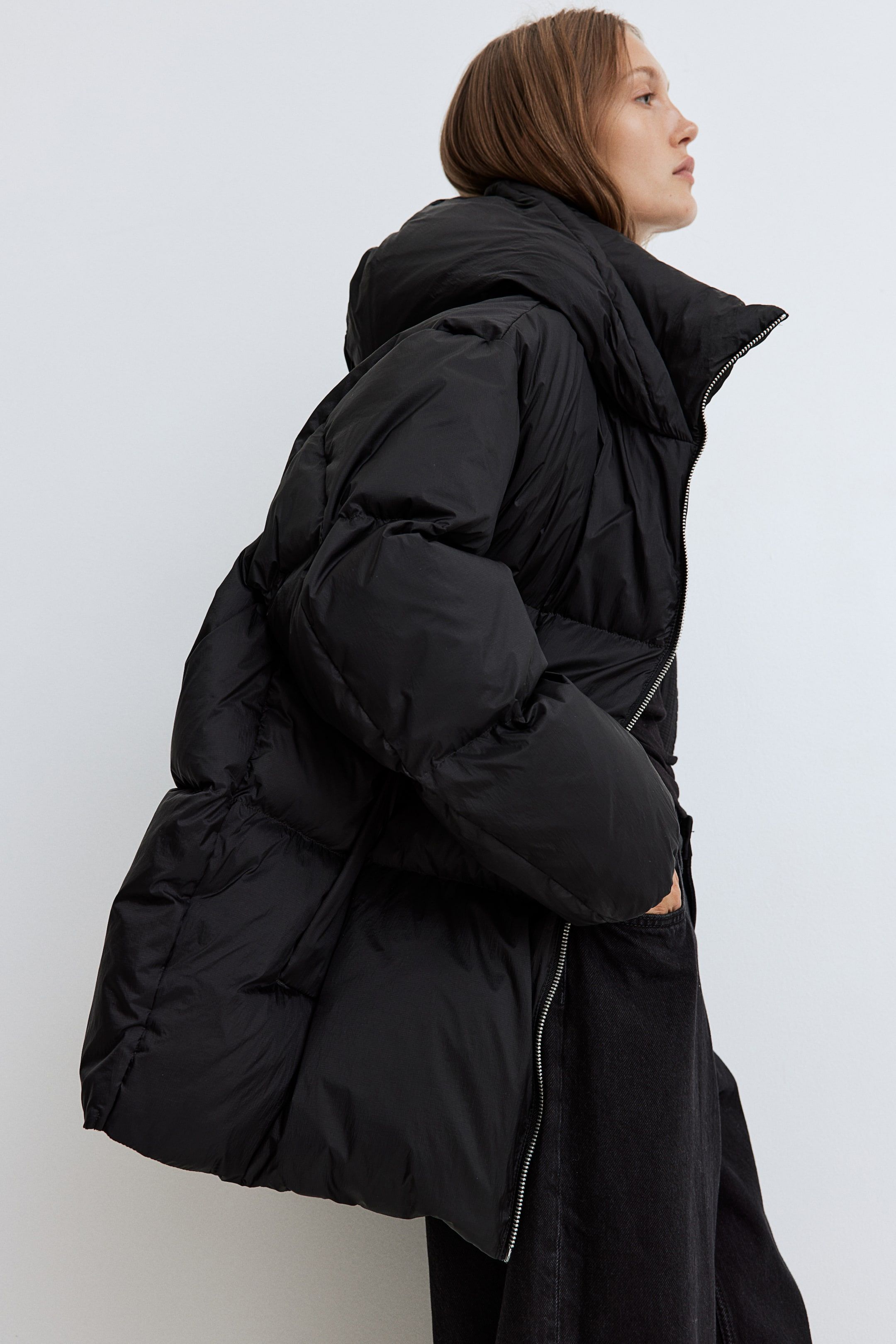 Oversized down puffer jacket deals