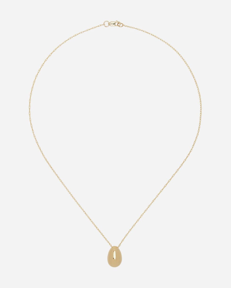 Gold Tiny Egg Pendant Necklace