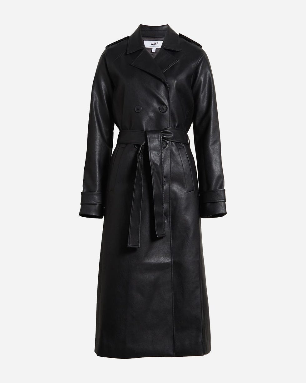 C’est La Vie Faux Leather Trench Coat