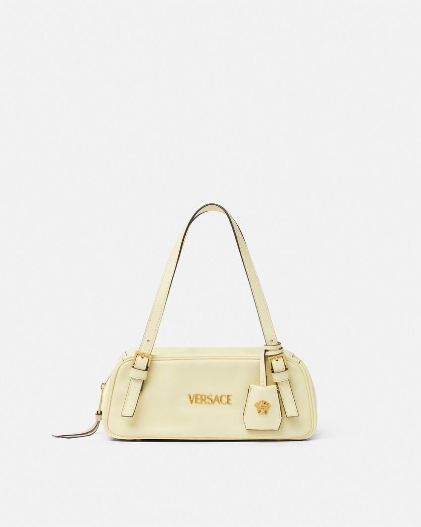 ★IVE レイ着用★ Versace Tag Bowling Shoulder Bag white Versace Tag Bowling Shoulder Bag | White | FARFETCH