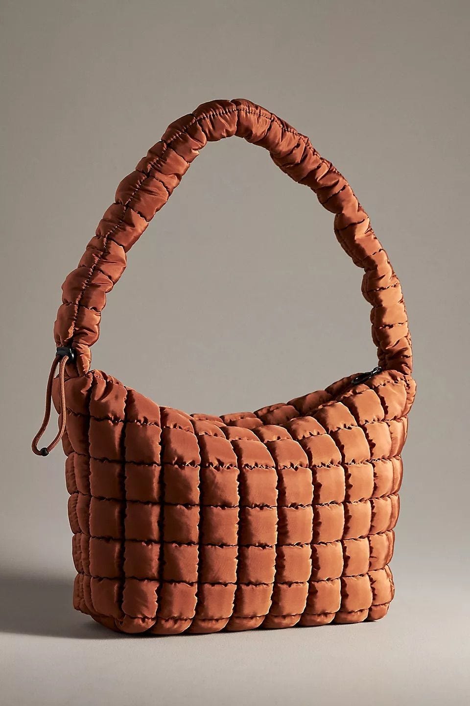 Quilted Nylon Scrunch Tote Bag