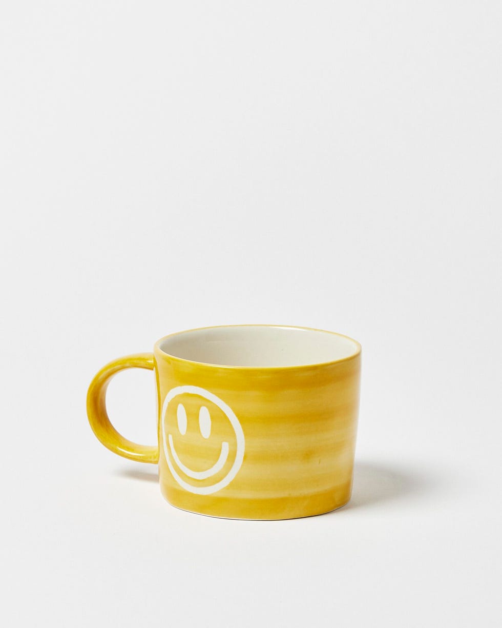 Smiley Face Yellow Ceramic Mug  