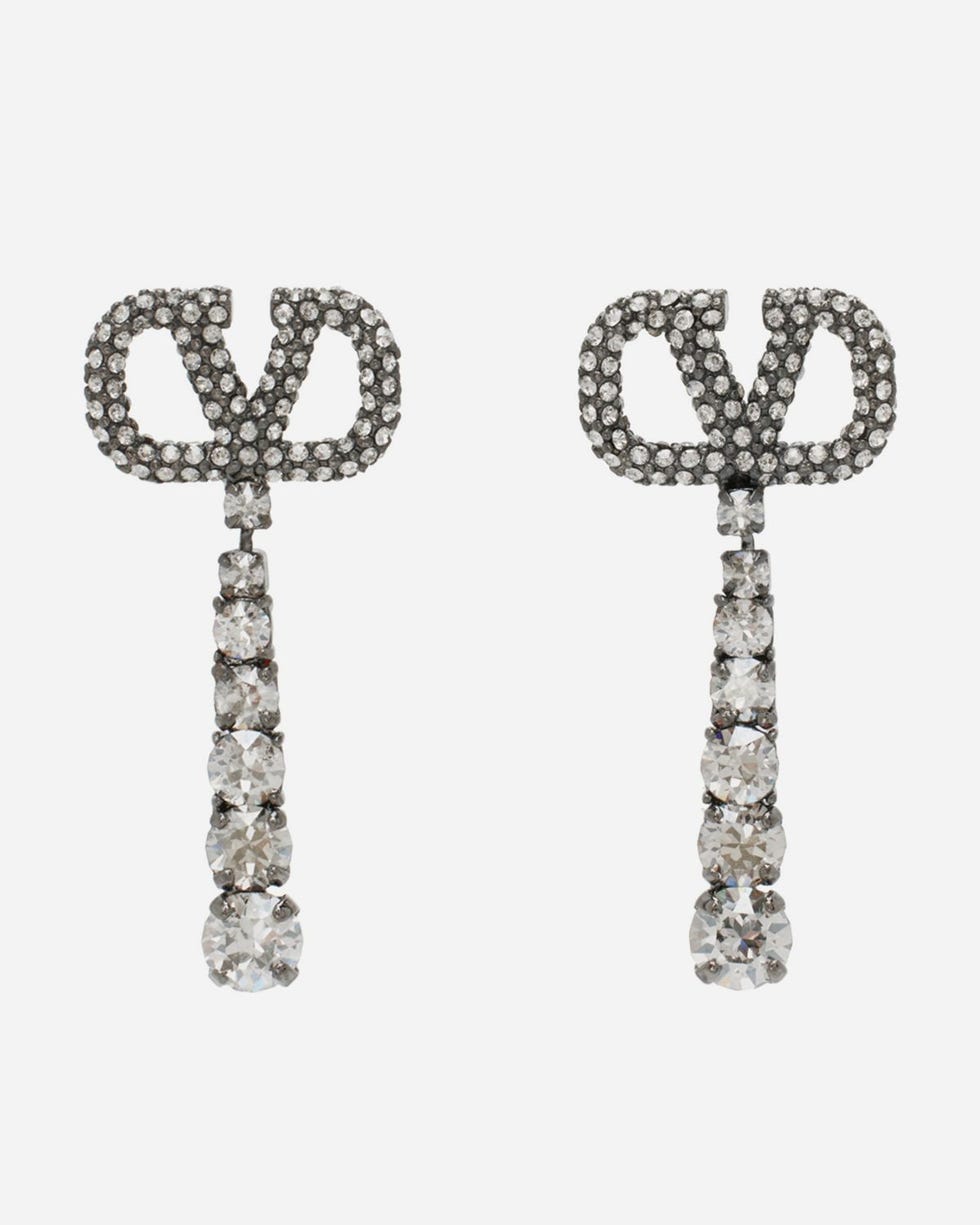 Gunmetal VLogo Signature Earrings