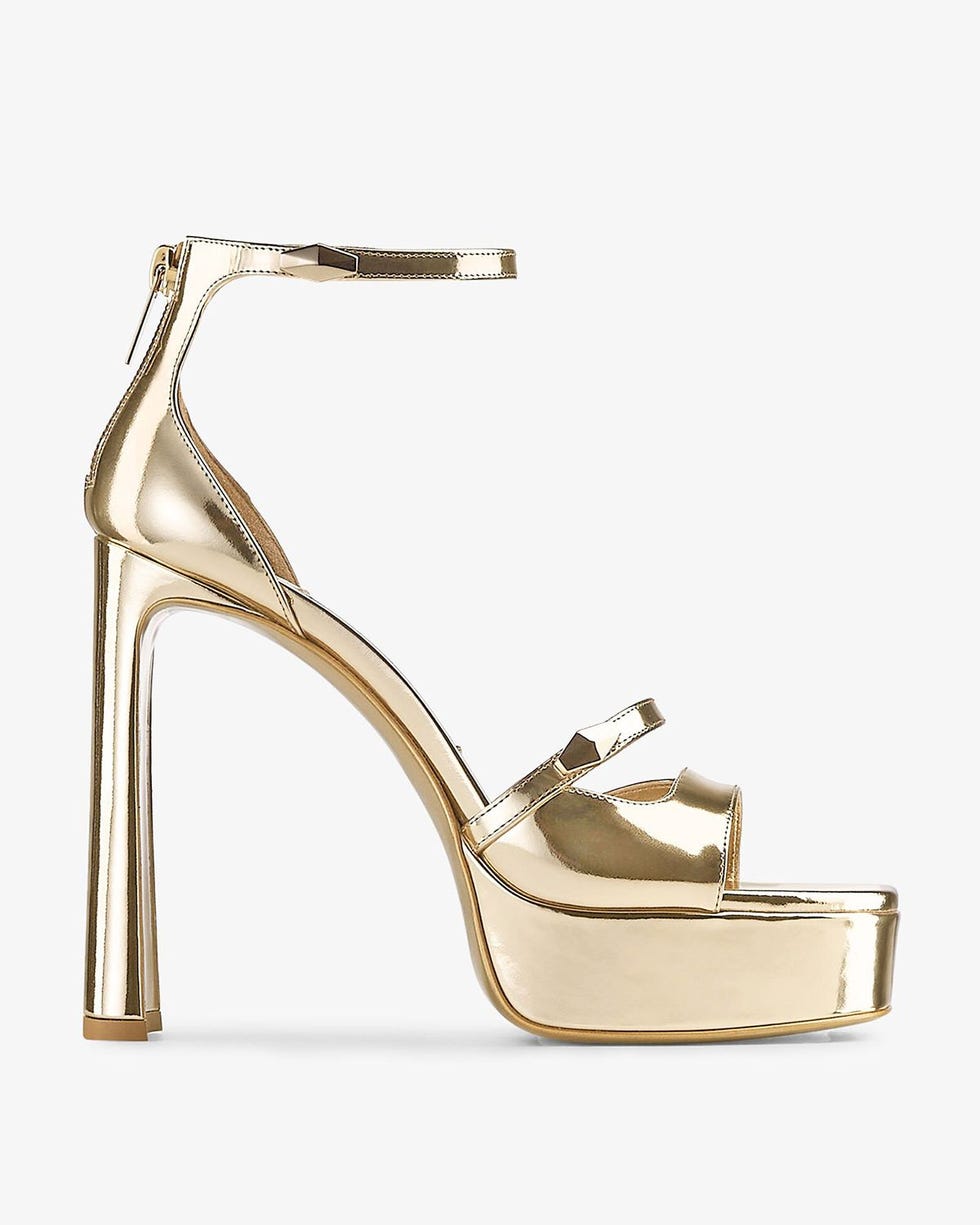 Claressa Metallic Leather Platform Sandals