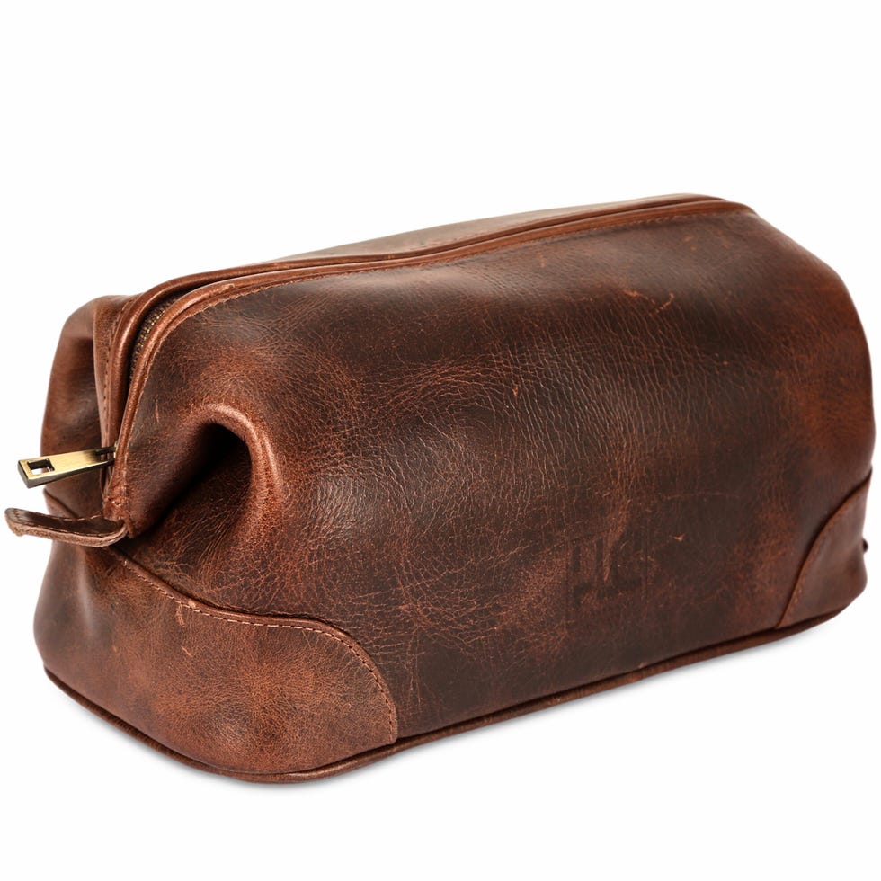 Leather toiletry bag