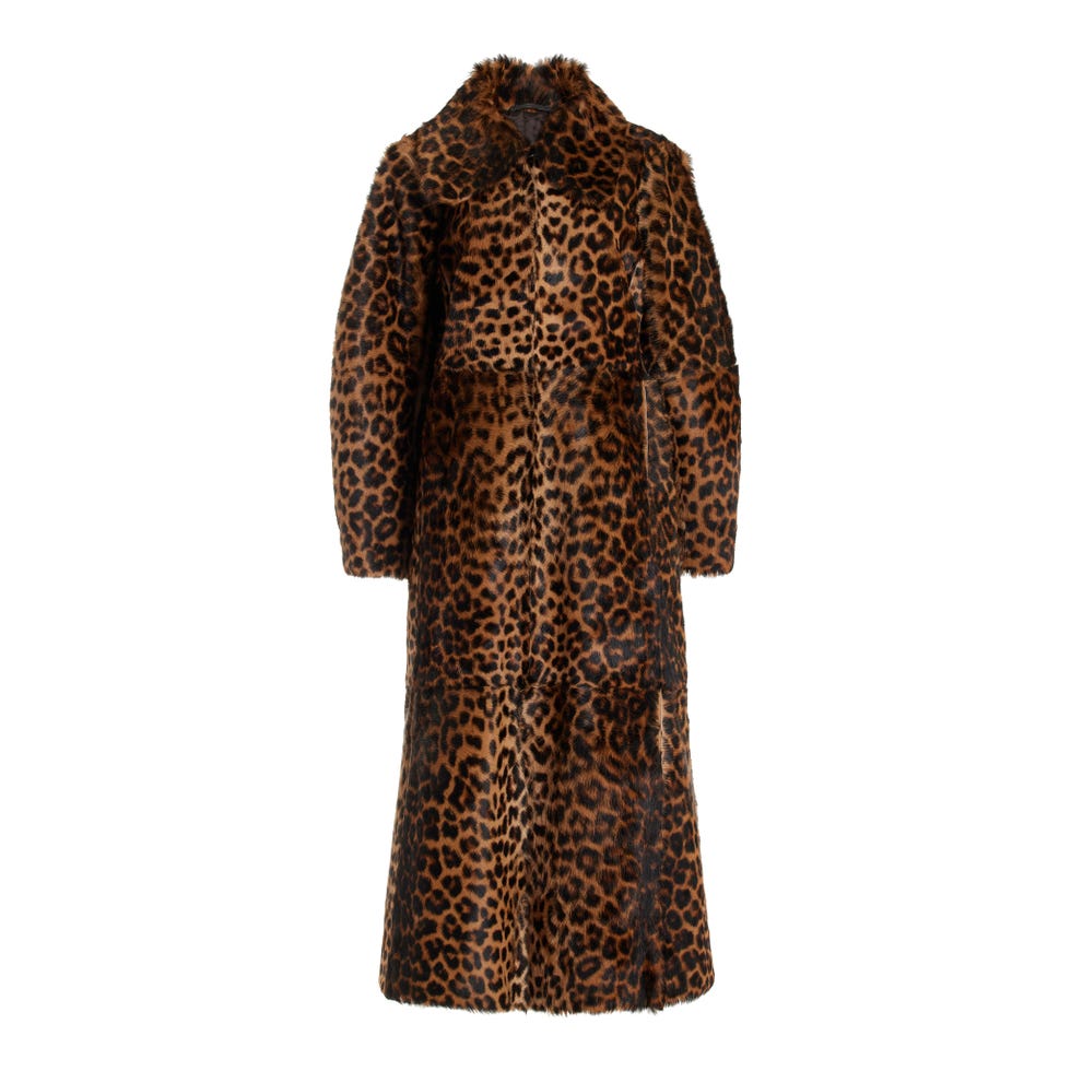 Rafaia Leopard-Print Pony Hair Coat