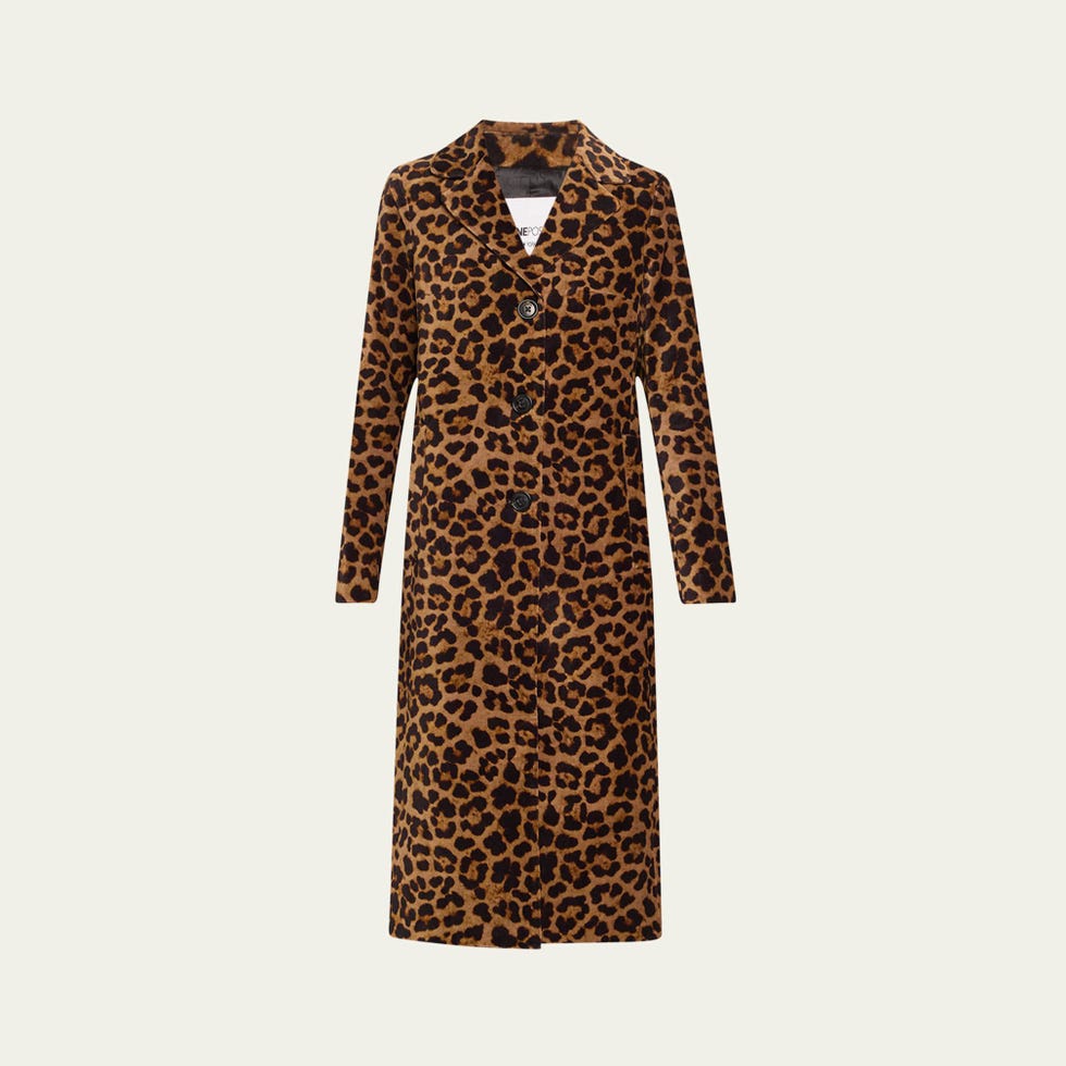 Long Velvet Leopard Coat