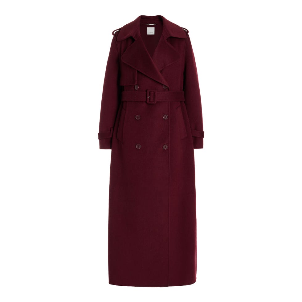 Rumi Belted Wool-Blend Trench Coat