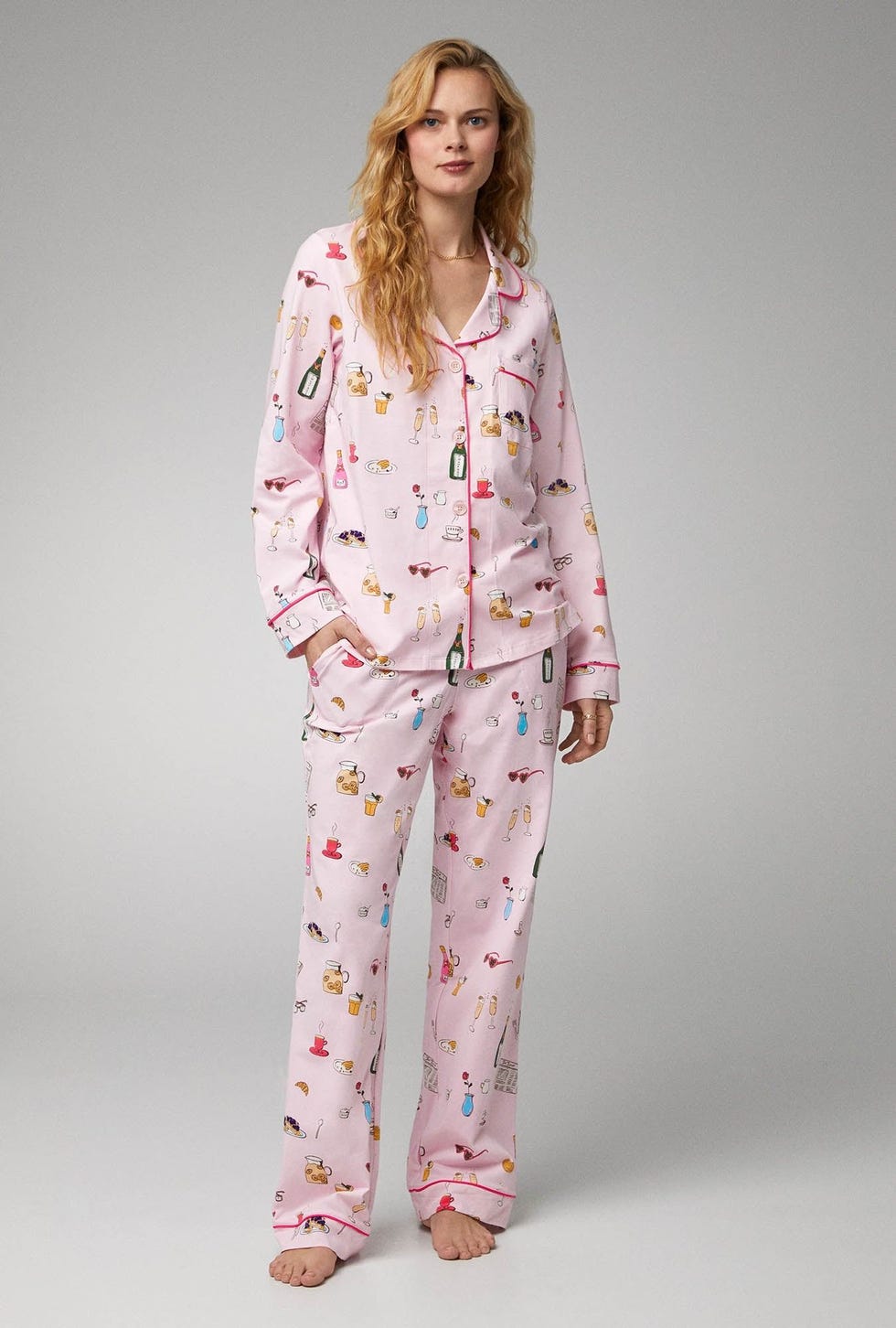 Let's Do Brunch Long Sleeve Classic Stretch Jersey Set