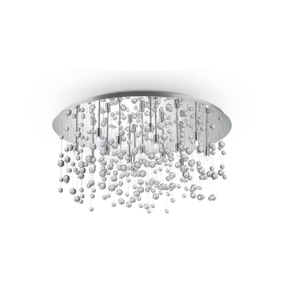 Lámpara de techo con gotas de cristal