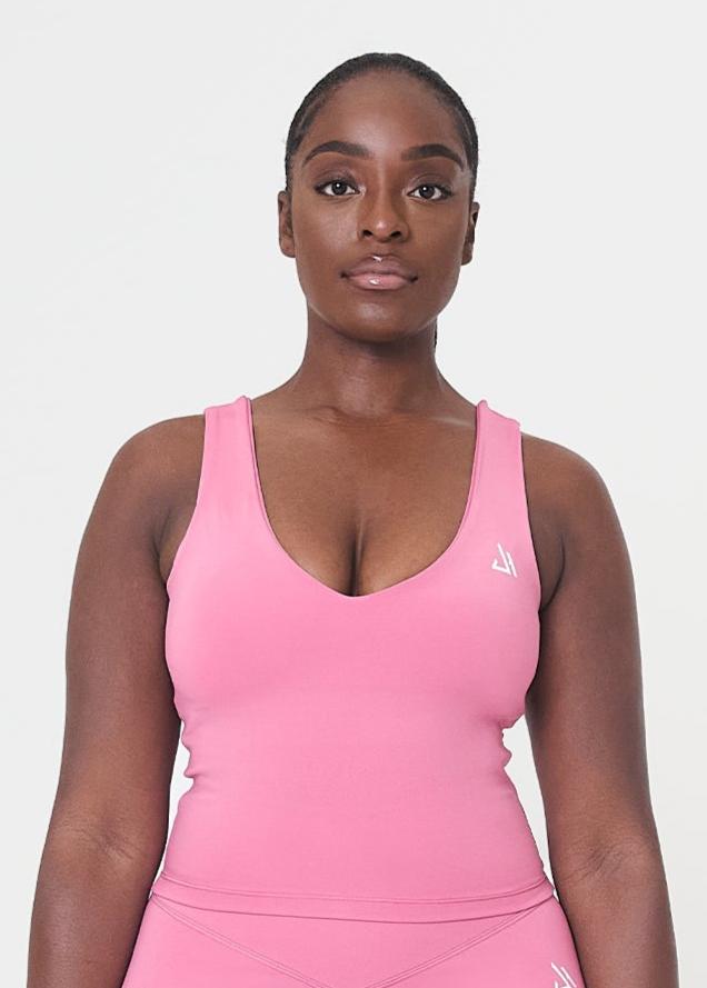 Sculpt Pink Crop Vest Top