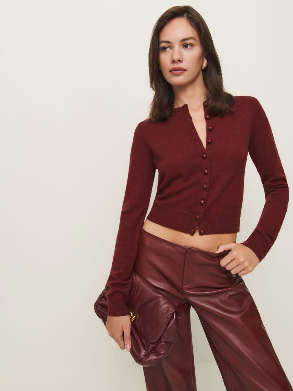 Caspia Cashmere Cropped Cardigan