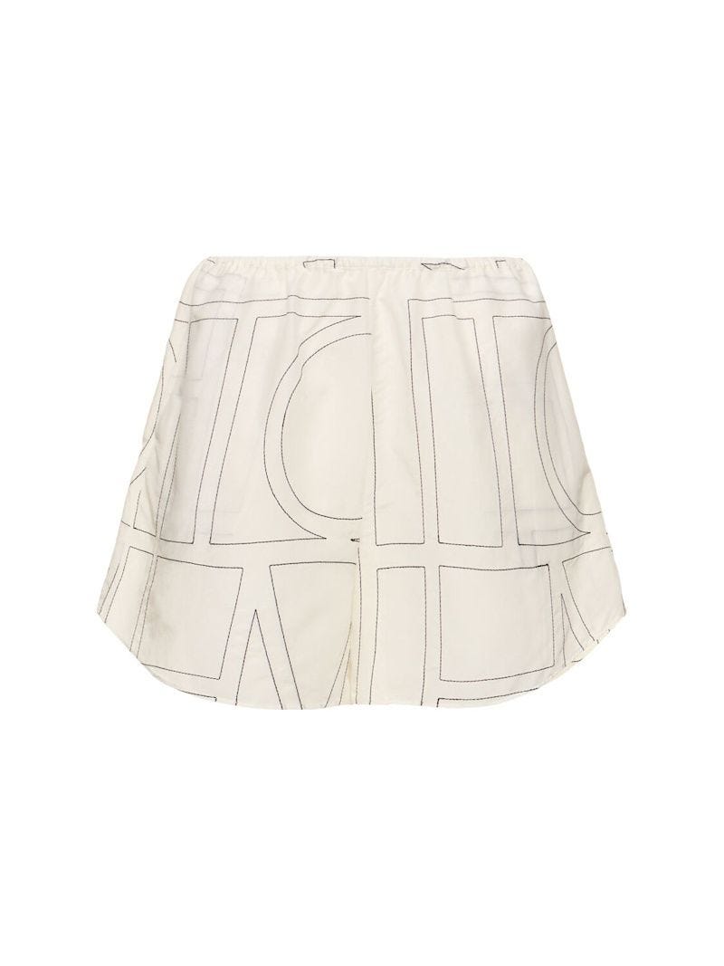 Cotton blend pajama shorts with Monogram print