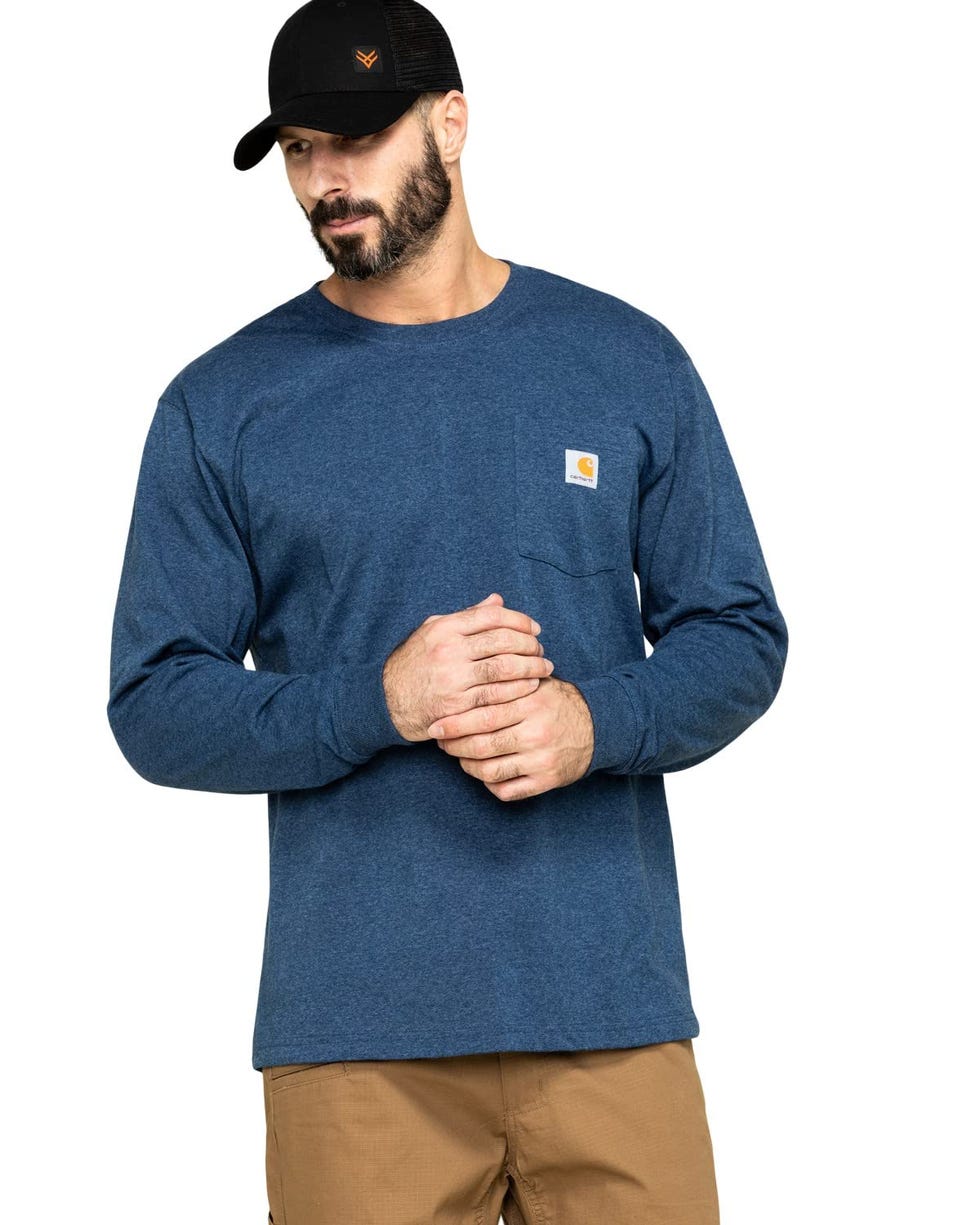 Men's Loose Fit Heavyweight Long-Sleeve Pocket T-Shirt