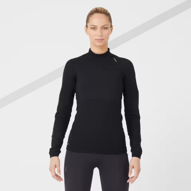 Maglia termica running donna SKINCARE nera