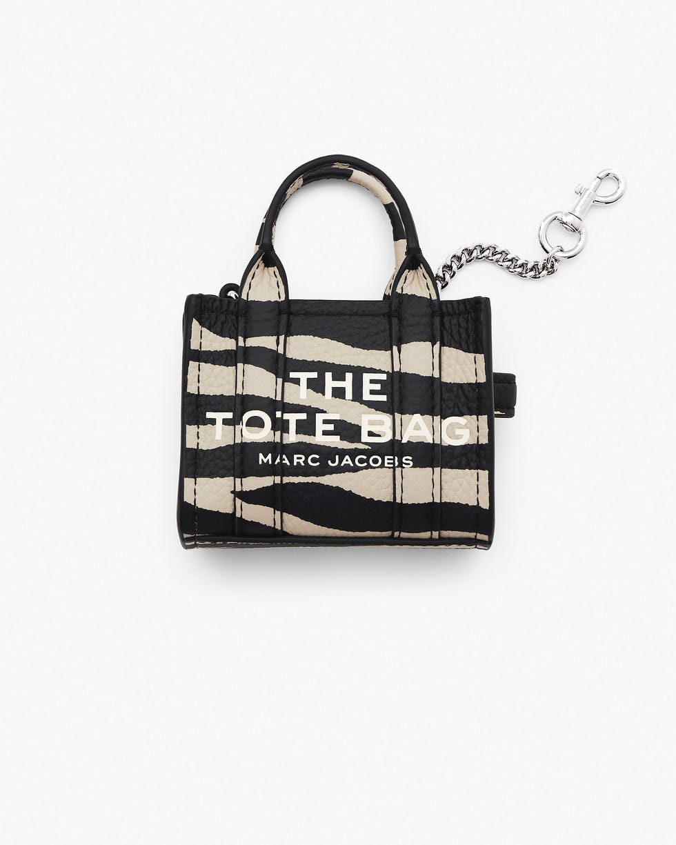 The Zebra Leather Nano Tote Charm