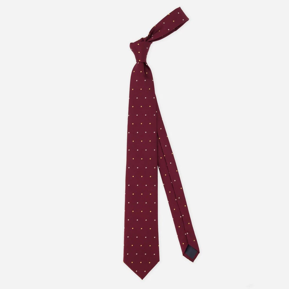 Suited Polka Dots Burgundy Tie