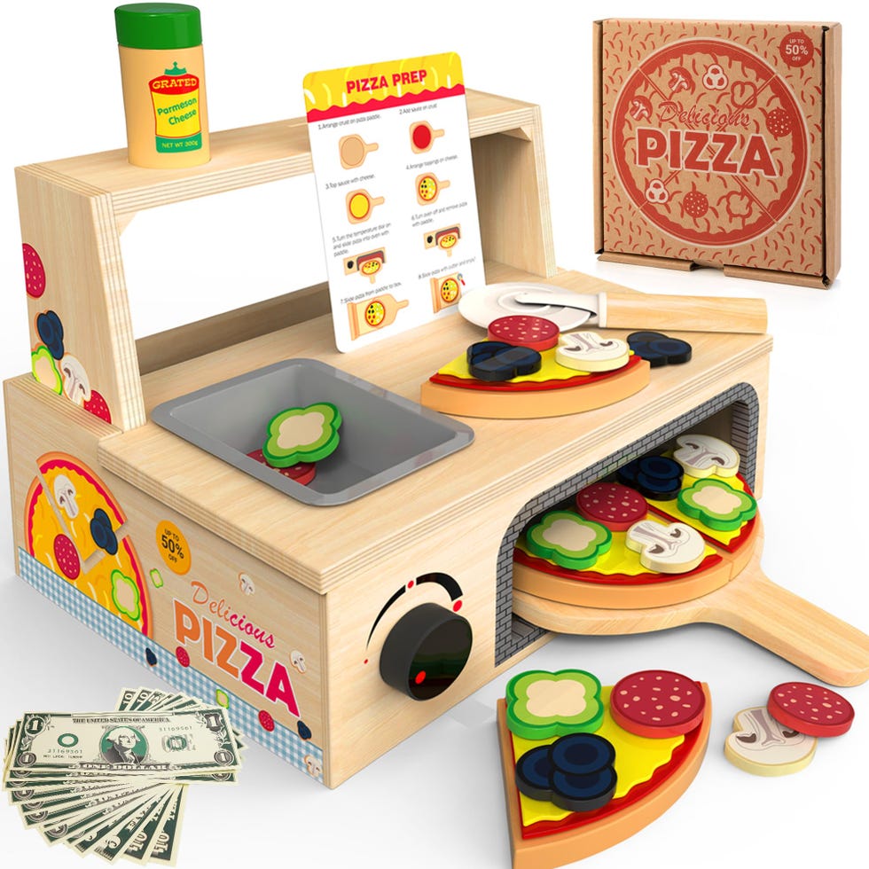 Wooden Pizza Counter Play Set