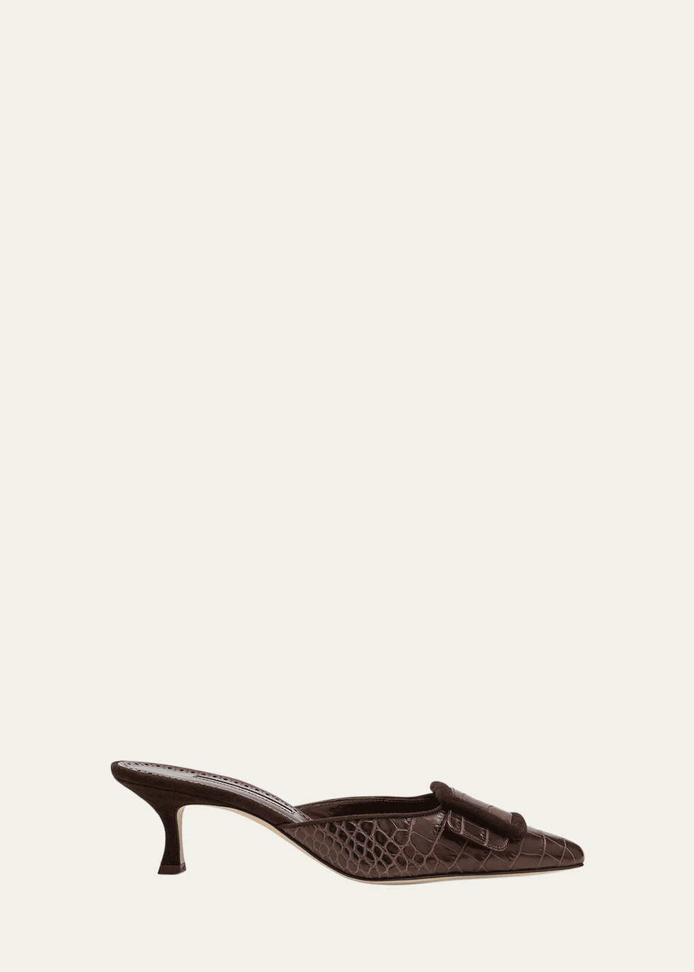 Maysale Croco Buckle Mule Pumps