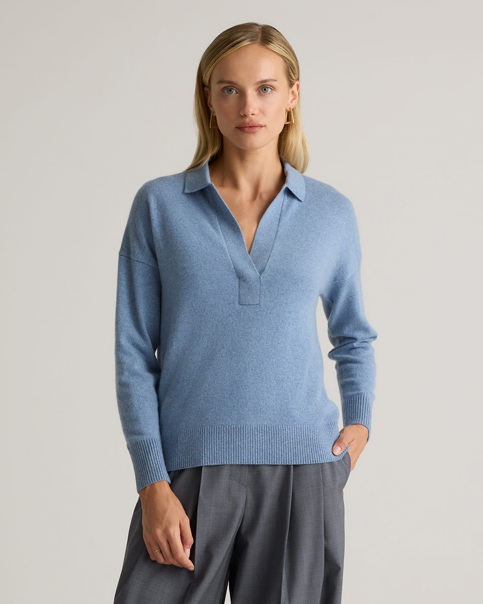 Mongolian Cashmere Polo Sweater