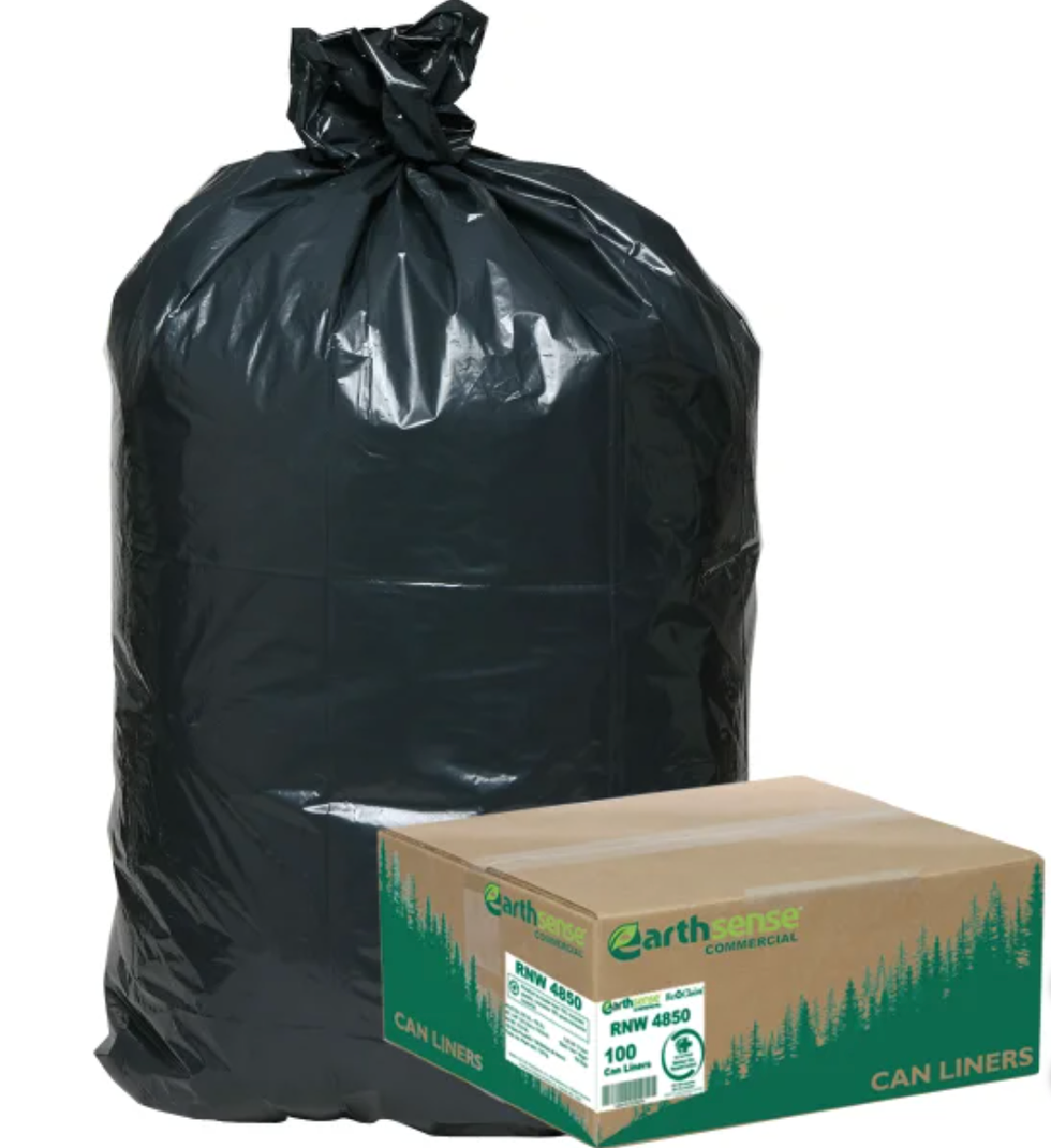 Recycled Star Bottom Trash Bags, 40-45 gal