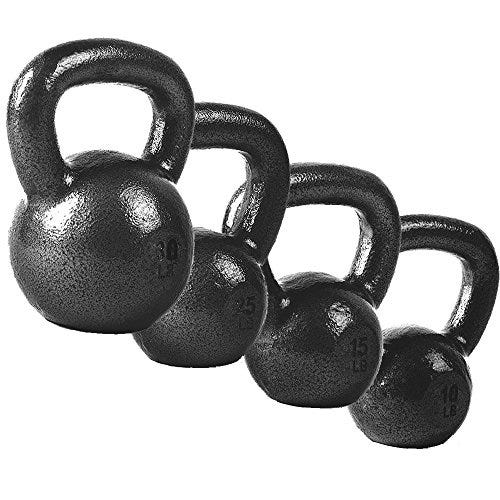 Cast Iron Kettlebell Set (10, 15, 25, 30 lb)