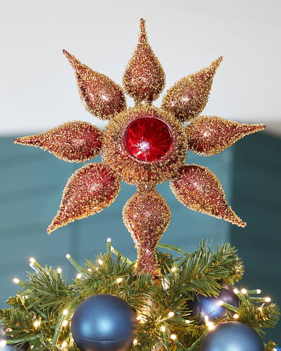 Felt Star Tree Topper, Large Red with Gold outlet Star Burst Tree Topper, Felt Christmas Tree Topper