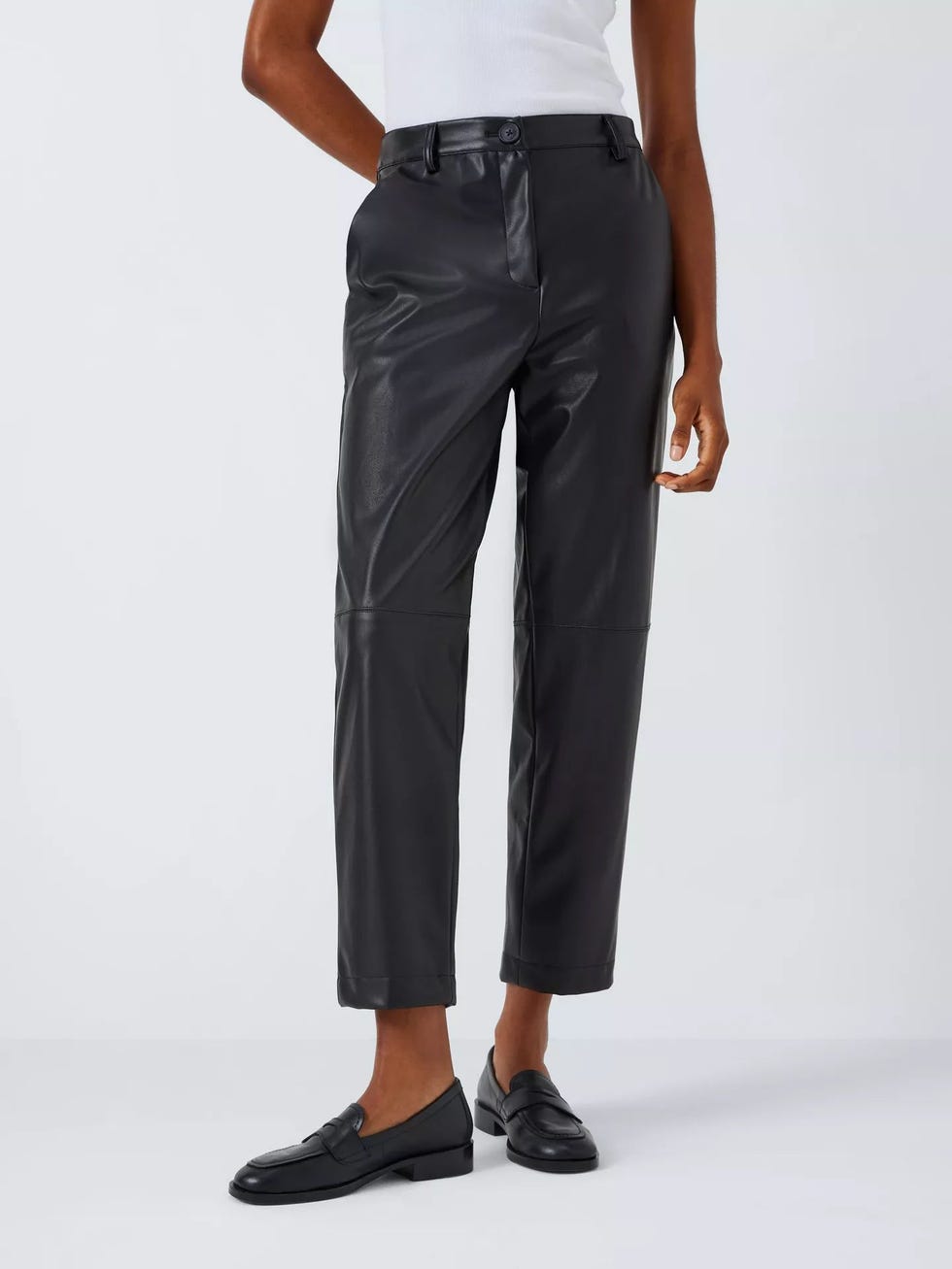 ANYDAY Faux Leather Straight Leg Trousers