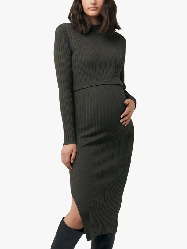 Nella Rib Knit Maternity & Nursing Dress