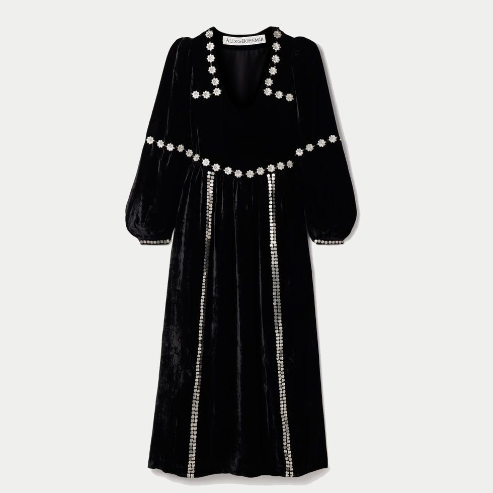 Imogen Sabel Embellished Velvet Midi Dress