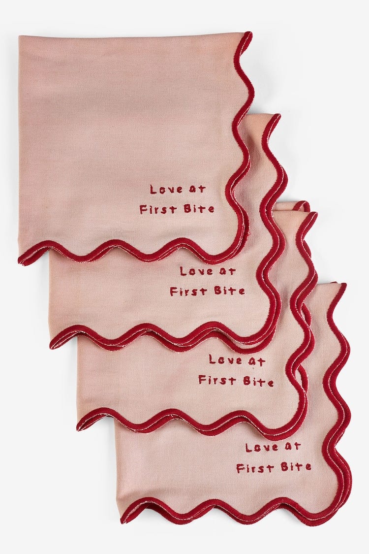 Rockett St George Pink First Bite 100% Cotton Napkins Set Of 4