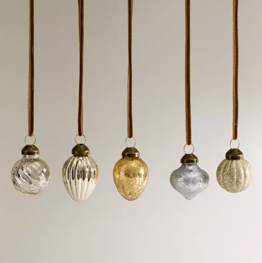 Metallic Glass Ornaments - Set of 20