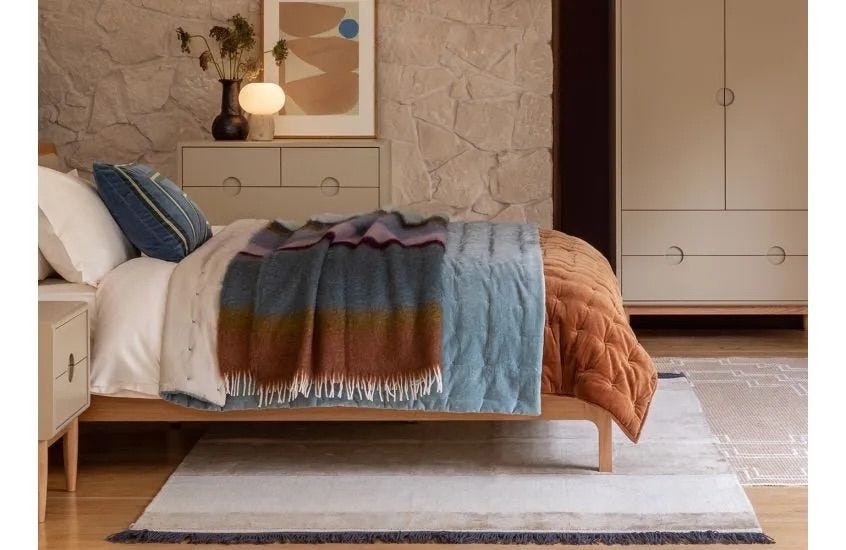 Mohair Stripe Throw Matisse Ocean (130 x 200cm)