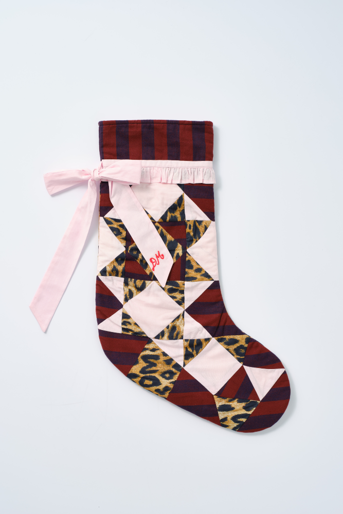 Patchwork Bow Christmas Stocking