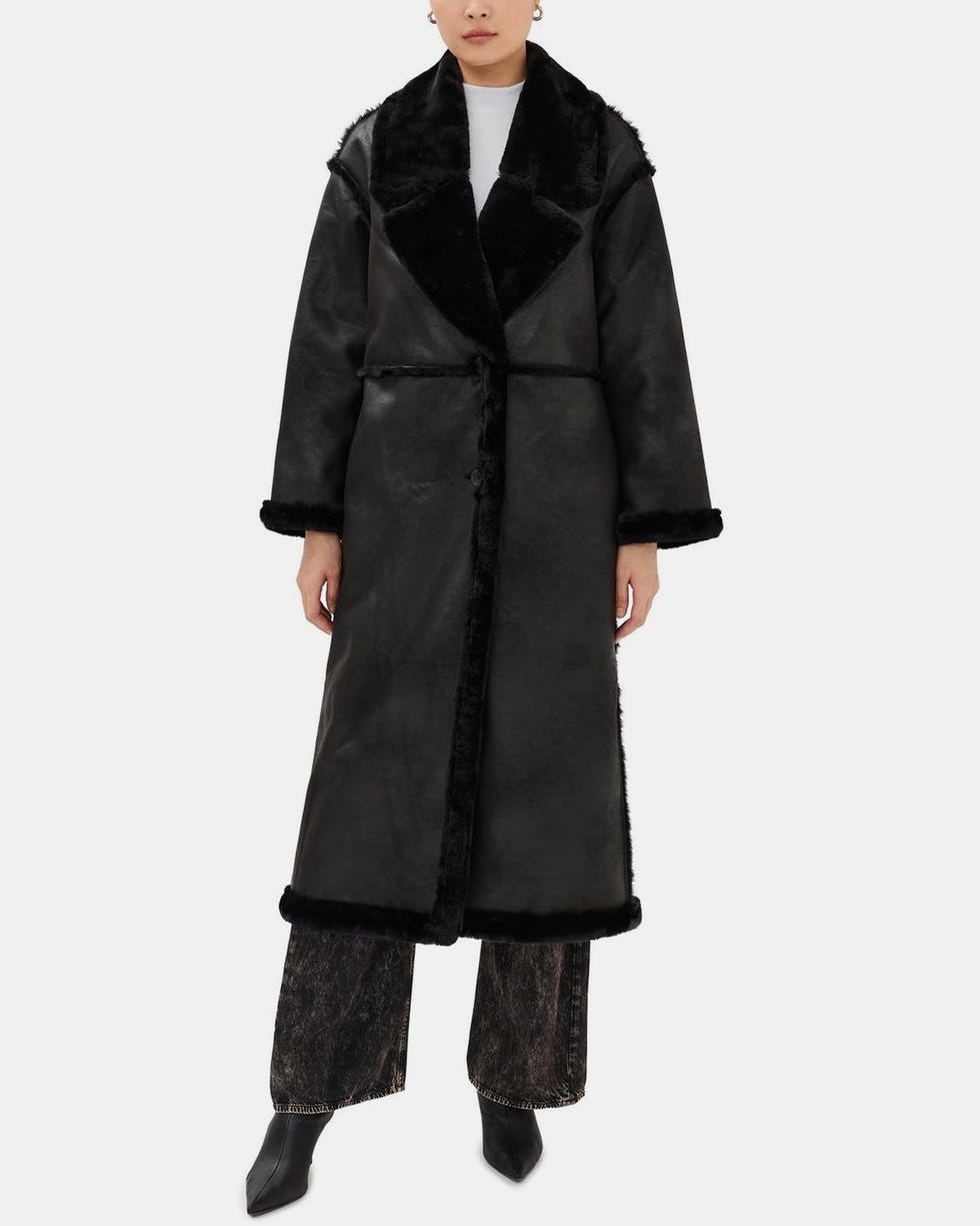 Faux Shearling Maxi Coat