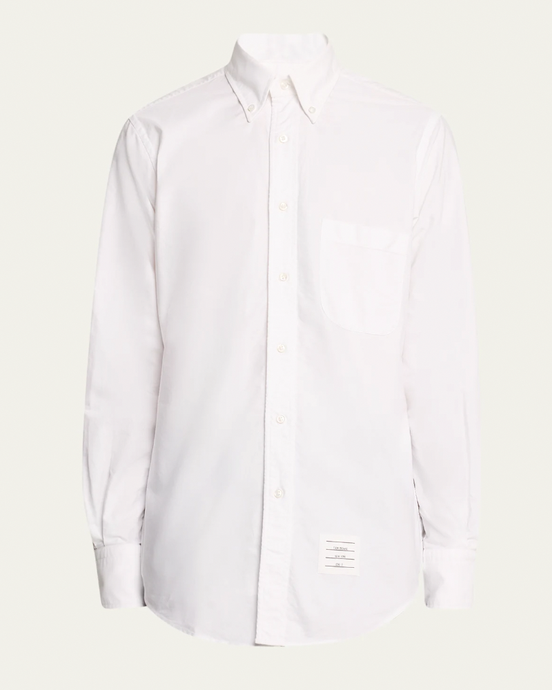 Oxford Grosgrain-Placket Dress Shirt