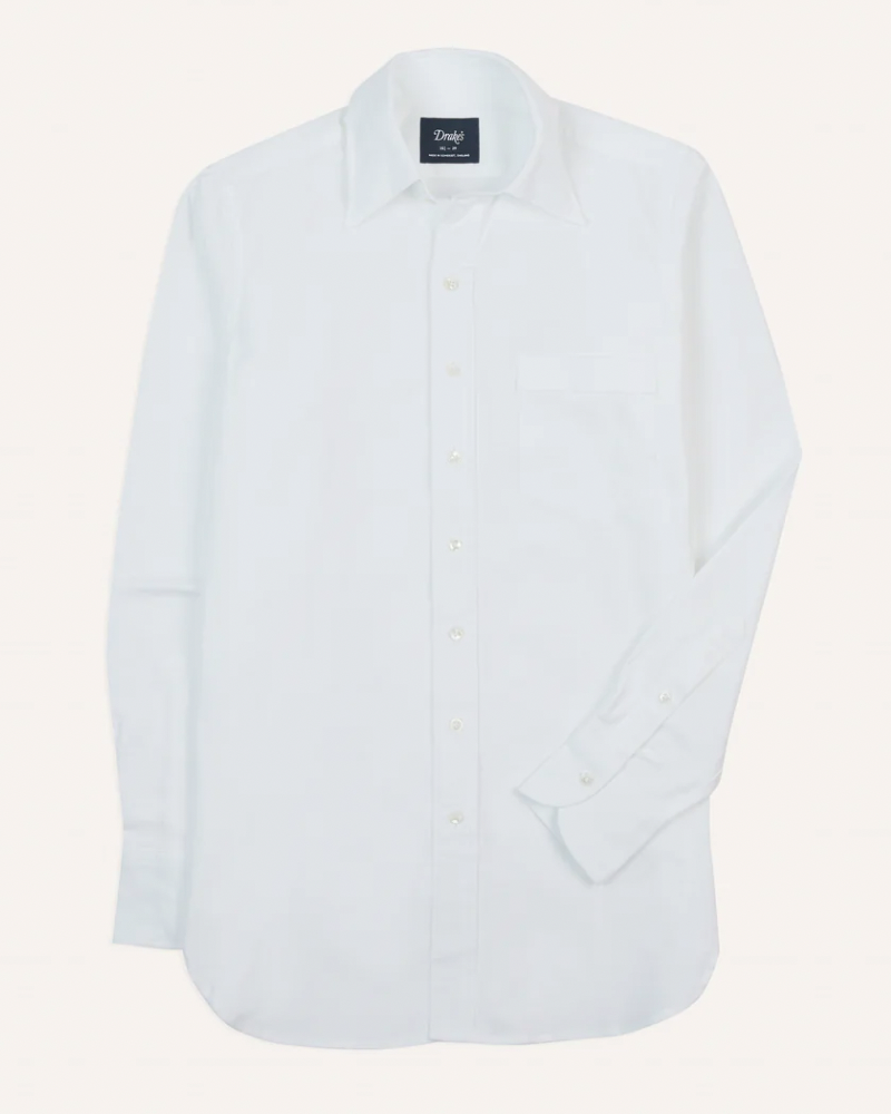 Cotton Oxford Cloth Long Point Collar Shirt