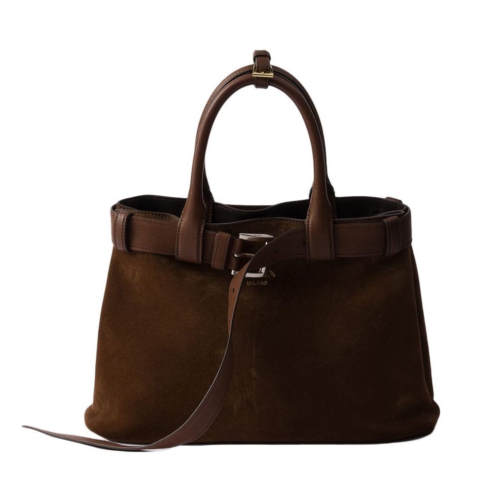 Large Suede Buckle Bag