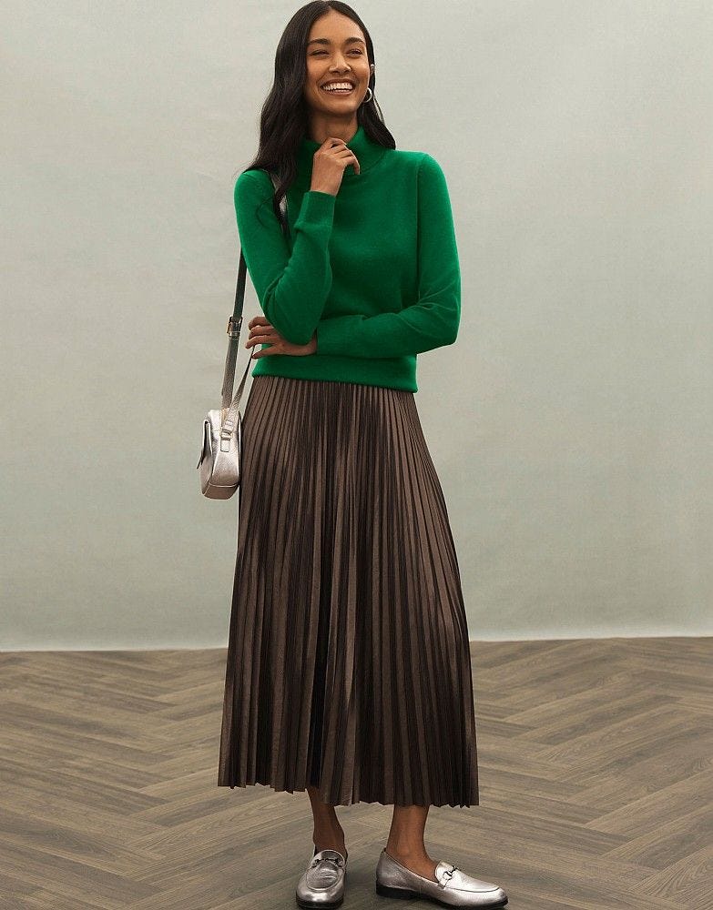 Aurora Pleated Skirt in Charcoal