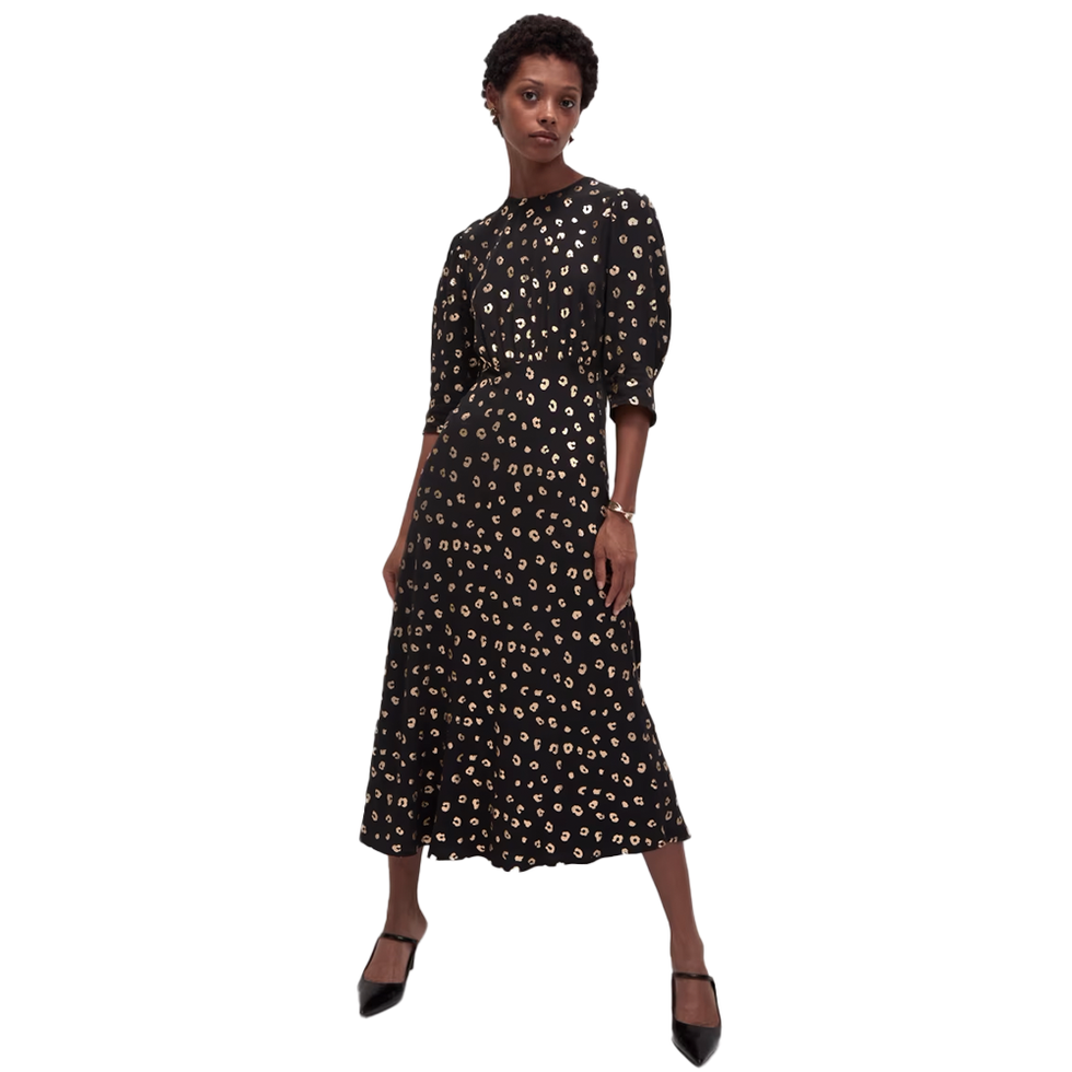 Foil Animal Print Midaxi Column Dress 