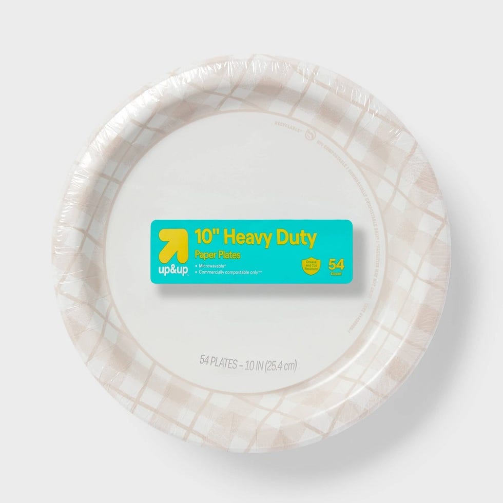 Neutral Plaid Paper Plates