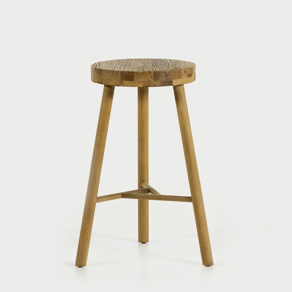 Denton Reclaimed Elm Wood Counter Stool