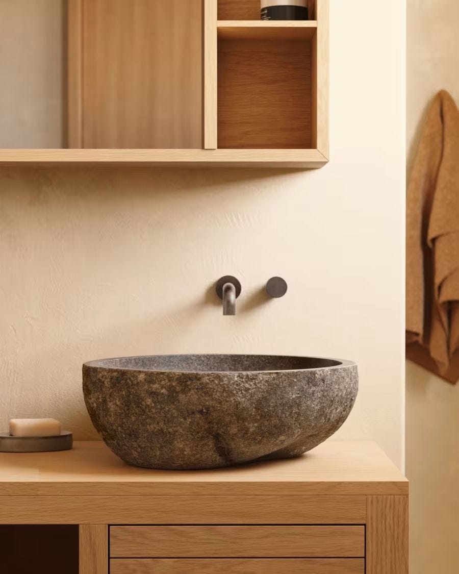 Lavabo de piedra natural