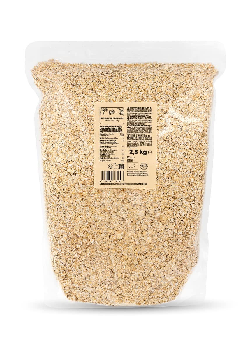 KoRo - Fiocchi d'avena piccoli bio | 2,5 kg - Fiocchi d'avena a foglia piccola - Qualità 100% biologica - Per muesli e porridge - Ricco di fibre